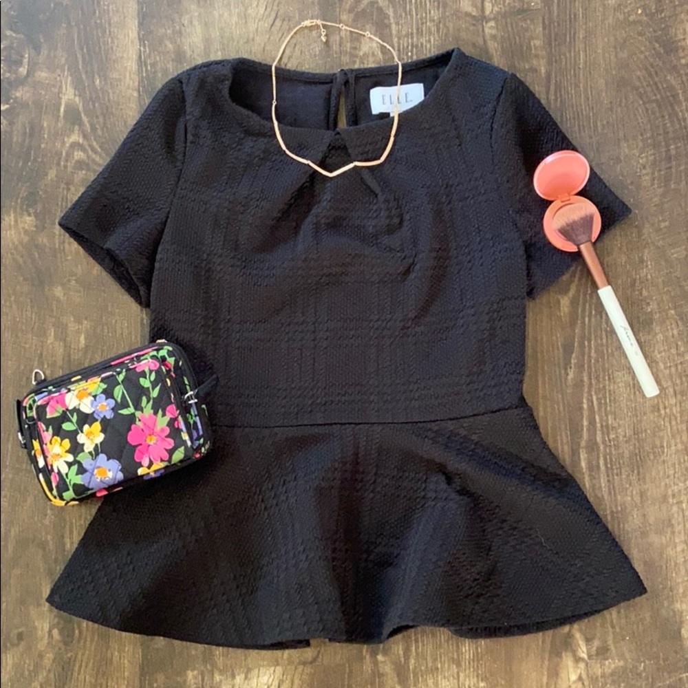 Black Elle Peplum Top